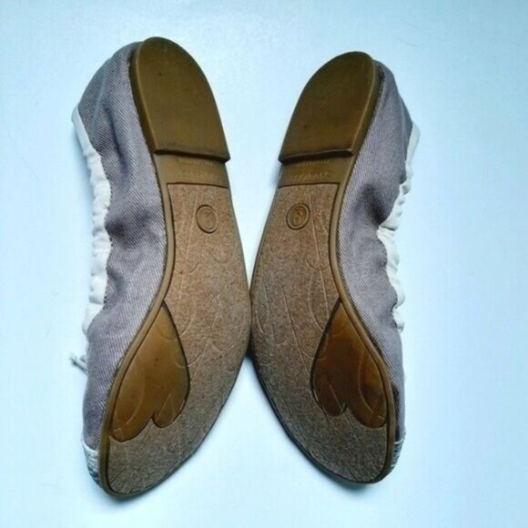SAM & LIBBY Ballet Flat Shoes Taupe Cream Snake Toe Sz 9 - Picture 5 of 7